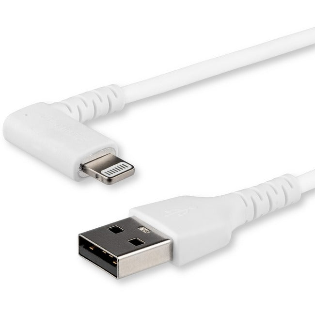 StarTech 2m USB A to Lightning Cable - 90 Degree Charger Cord - Apple MFI Certified